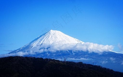 富士，冬天，雪，火山，日本