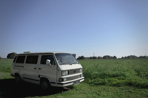 货车，老，草地，大众汽车，Vanagon，复古，使用