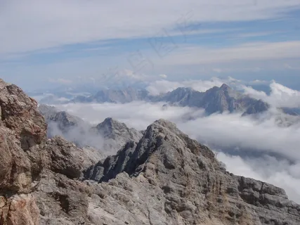 云团，首脑会议，岩，阿尔高，假期，徒步旅行，加米许