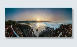 查看，透视图，俯瞰，水，日落，日出