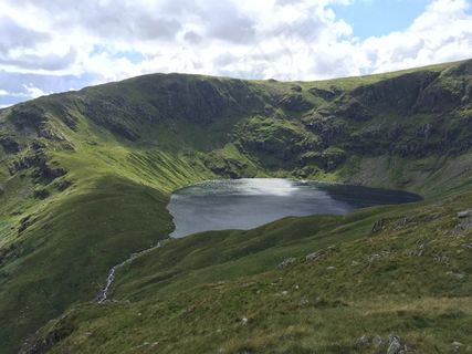 湖，Vista，山，英格兰，英国，景观