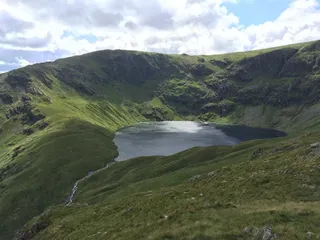 湖，Vista，山，英格兰，英国，景观