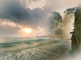 海滩，天堂，美丽的海滩，云，梦，海