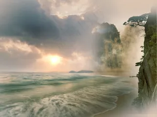 海滩，天堂，美丽的海滩，云，梦，海