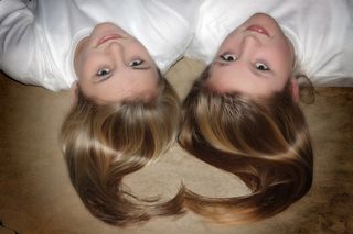 女孩，最好的朋友，金发女郎，可爱，快乐，心，脸