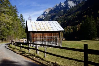 山，高山，字母，小屋，木材建筑