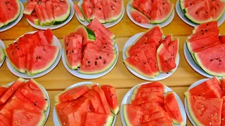 西瓜红，水果，甜瓜片，西瓜，甜瓜