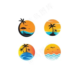 夏日沙滩度假logo图片 夏日沙滩度假logo图片