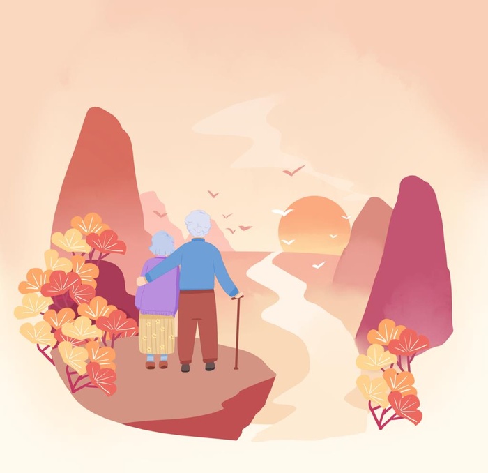 白头到老恩爱老人图片