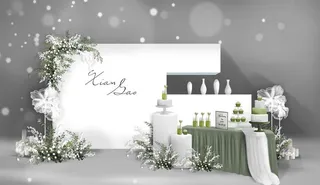 韩式婚礼签到区甜品区图片