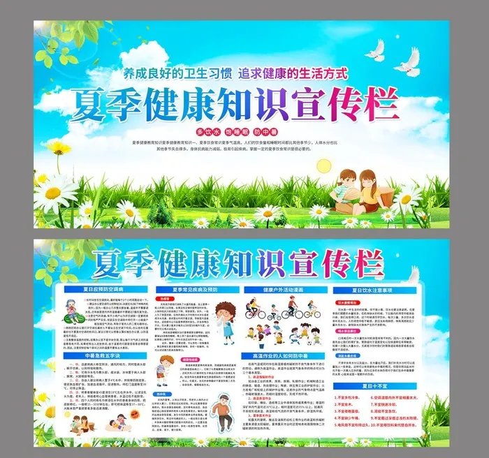 夏季健康教育知识宣传栏图片