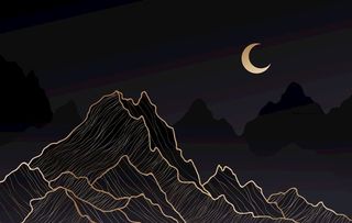 矢量山线条插画图片