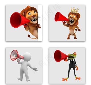 动物喊喇叭图片