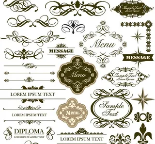 欧式花纹菜单装饰图片