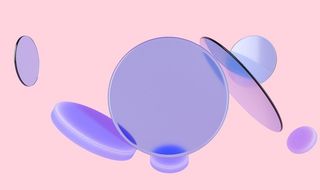 蓝色c4d悬浮磨砂玻璃梦幻背景图片