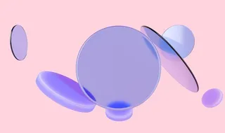 蓝色c4d悬浮磨砂玻璃梦幻背景图片