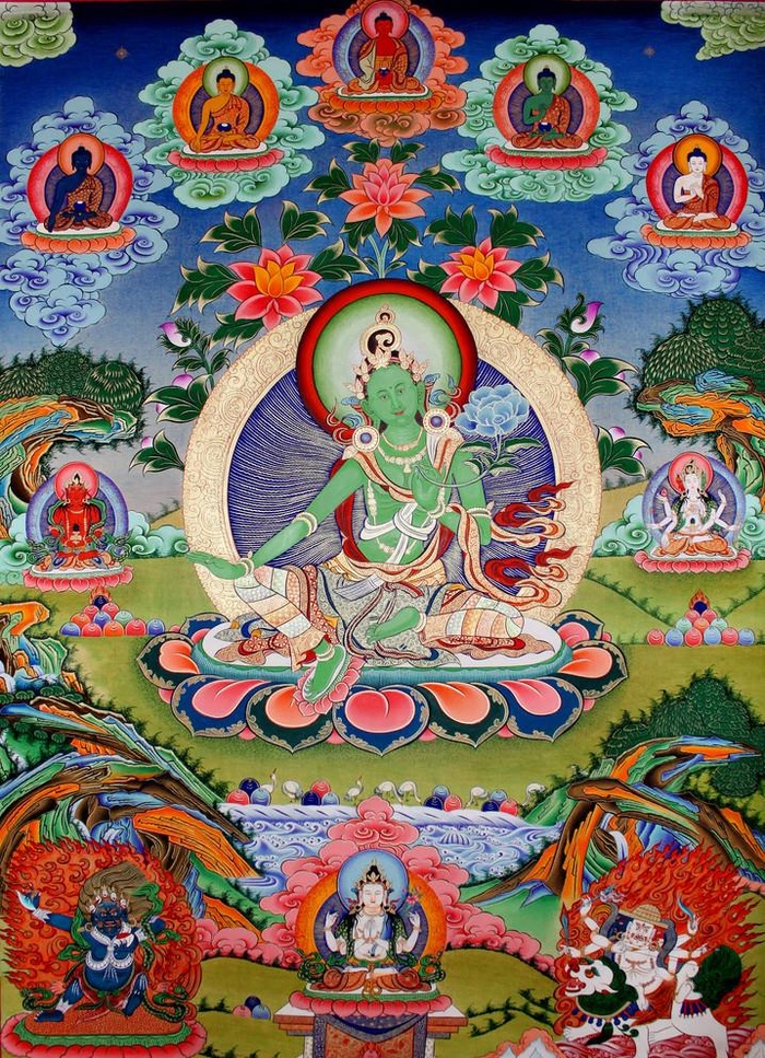 绿度母图片