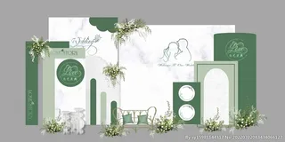 绿色婚礼背景图片