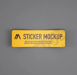 长方形不干胶样机图片