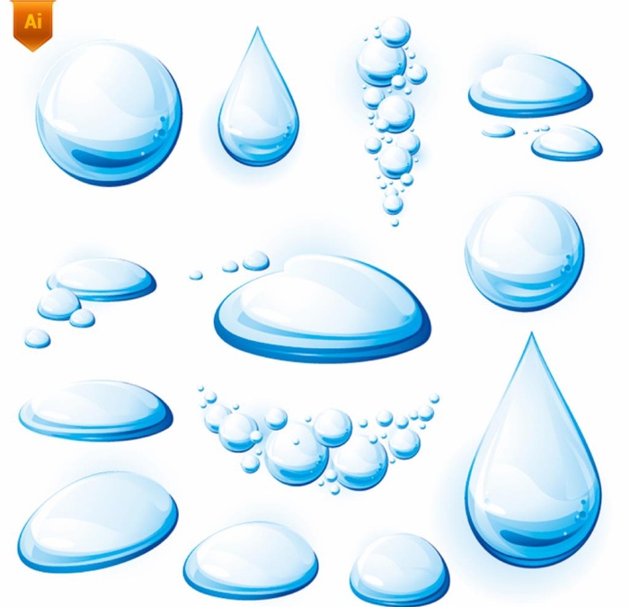 水滴水球水泡图片ai矢量模版下载
