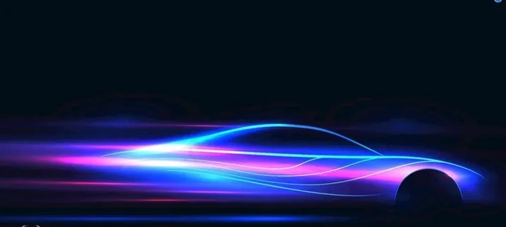 黑色光影光效炫酷汽车剪影海报图片