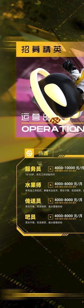 酒吧招聘海报图片(1080x2598)psd模版下载