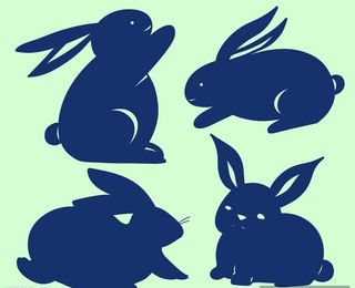 兔子剪影 图片