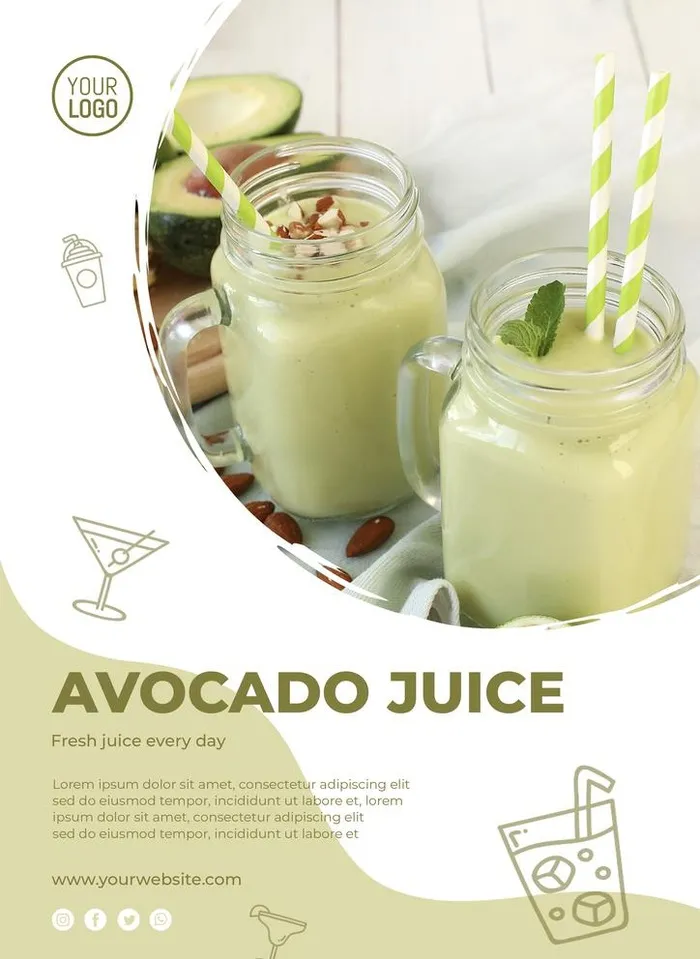 饮品海报图片(2480x3508)psd模版下载