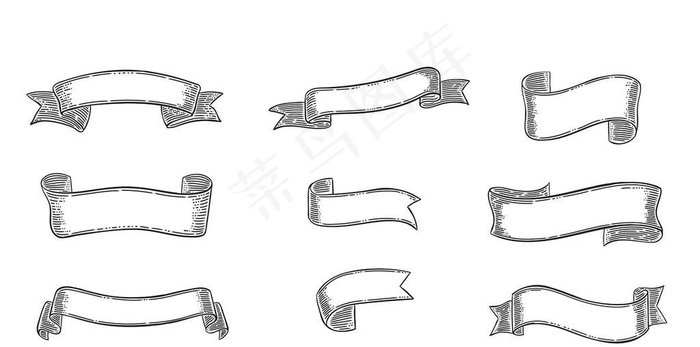 复古丝带图片ai矢量模版下载