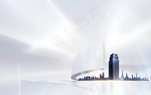 银色背景建筑大厦图片