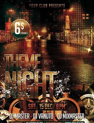 流金岁月都市夜生活创意音乐海报图片