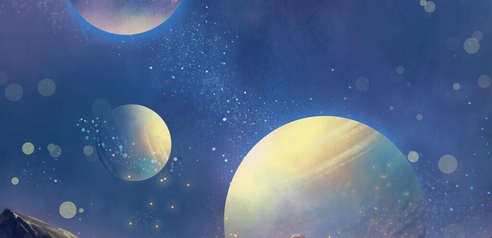 星空下的人科技背景图片