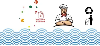 卡通矢量厨师海浪等标志图片