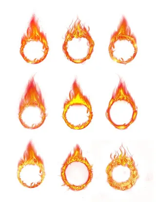 加绒加厚保暖火元素图片