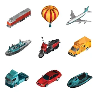 立体2.5D卡通特种车交通工具图片