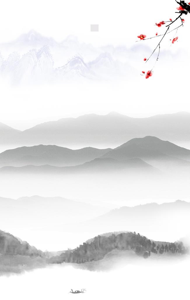 中国风山水背景图片(3543x5315)psd模版下载