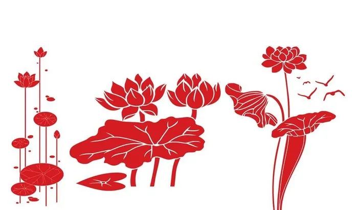 莲叶 荷花 图片ai矢量模版下载