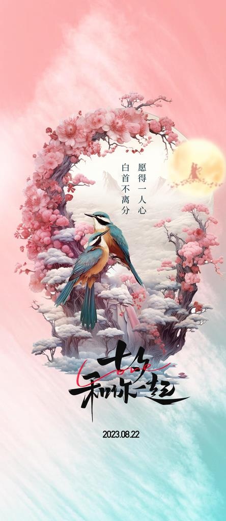 七夕图片(1181x2539)psd模版下载