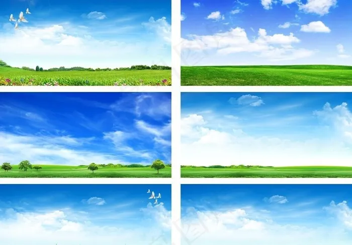 蓝天白云背景图片(7087x3543)psd模版下载