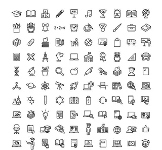 教育,学习,元素,图标,标志,矢量,,设计,