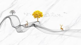 飘丝发财树石纹图片