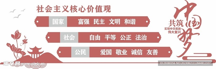 价值观文化墙图片cdr矢量模版下载