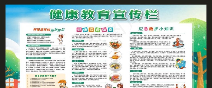 应急救护健康教育宣传栏图片cdr矢量模版下载