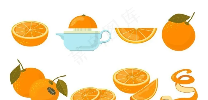 桔子插画图片ai矢量模版下载