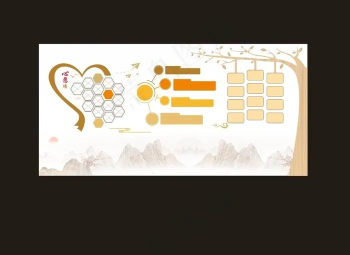 社区文化墙图片cdr矢量模版下载