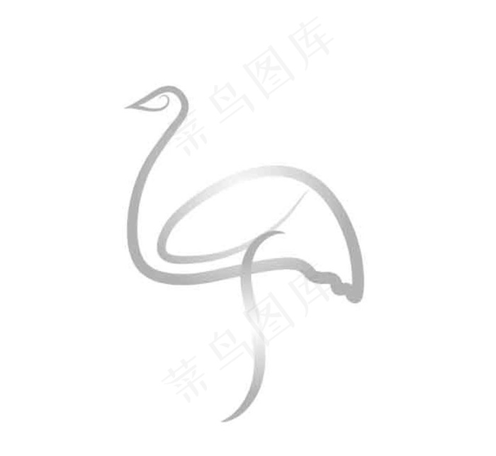 线性鸸鹋图图片ai矢量模版下载