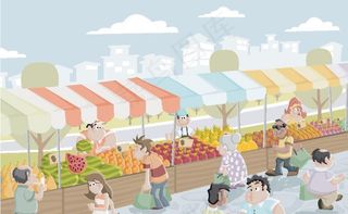 菜市场的市民图片