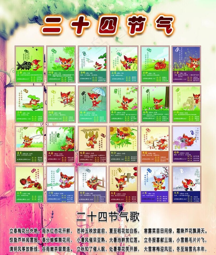 24节气图片(4410x5590)psd模版下载