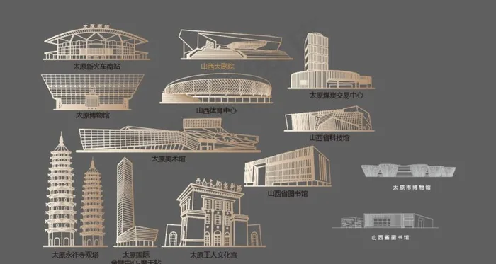 太原地标 建筑图片ai矢量模版下载