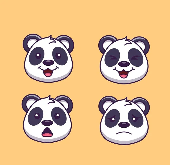 卡通熊猫图片ai矢量模版下载